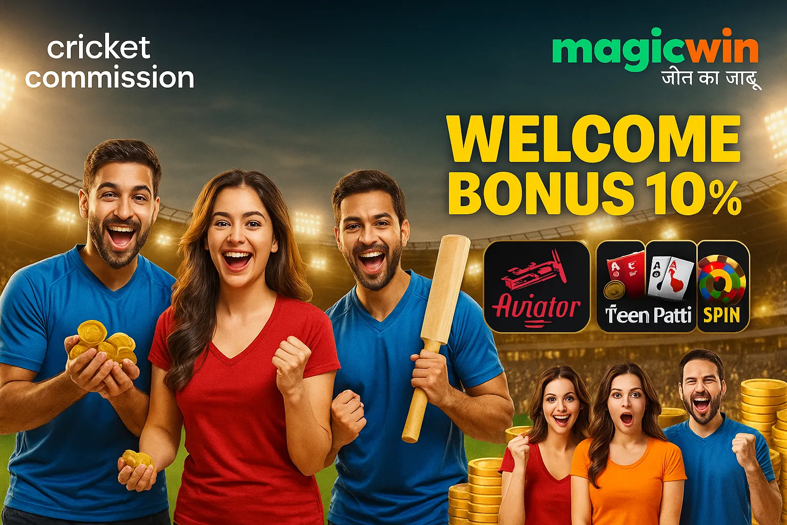 MagicWin promotional banner featuring Aviator game