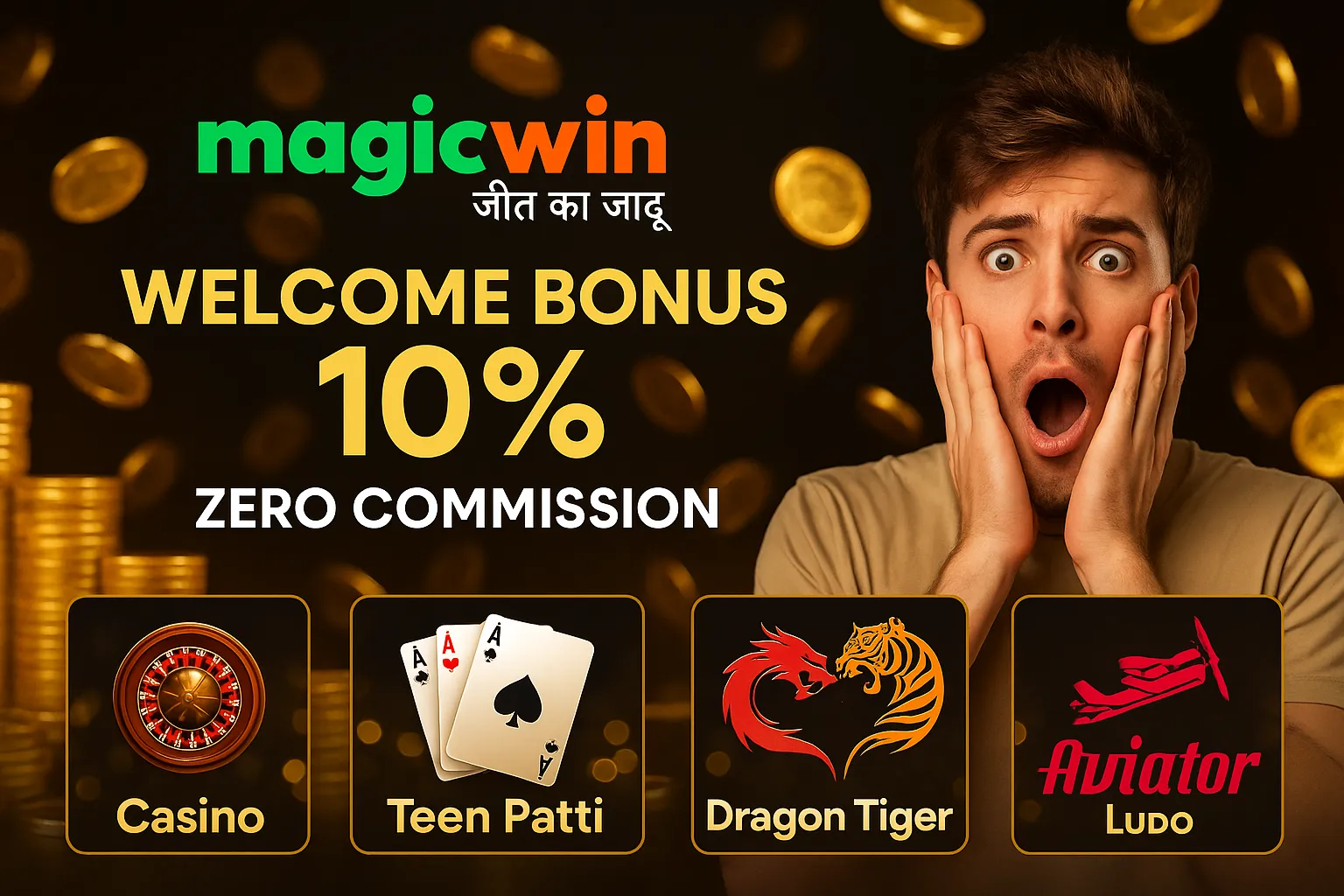 Welcome Bonus 10%, Zero Commission with Casino