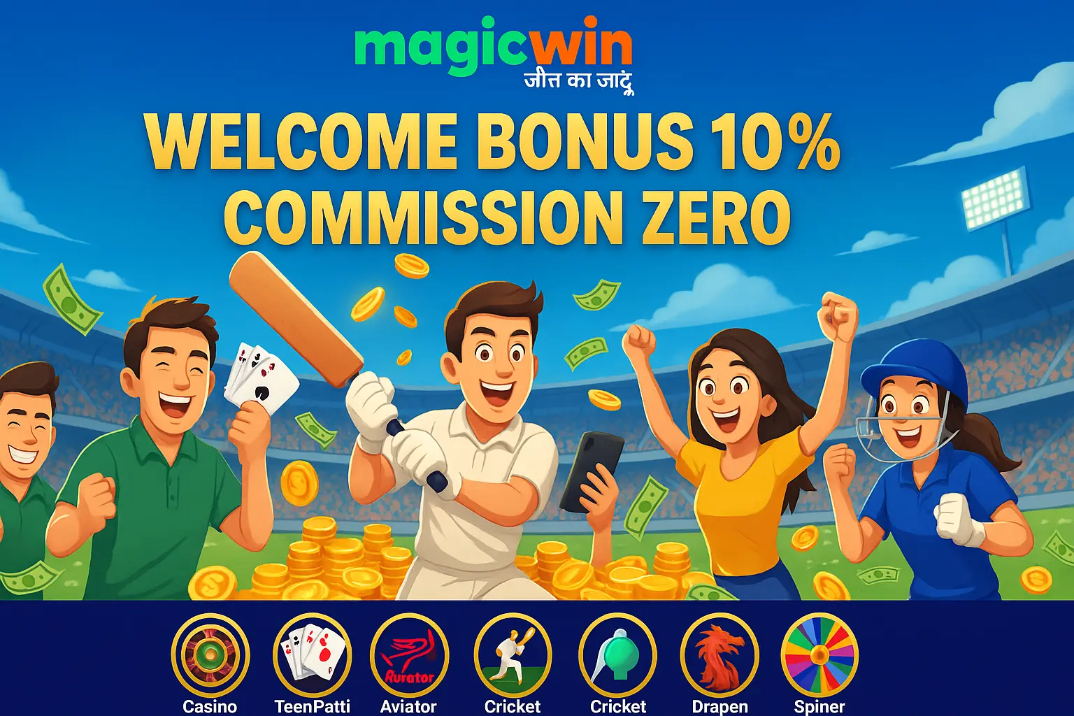 MagicWin welcome bonus 10%