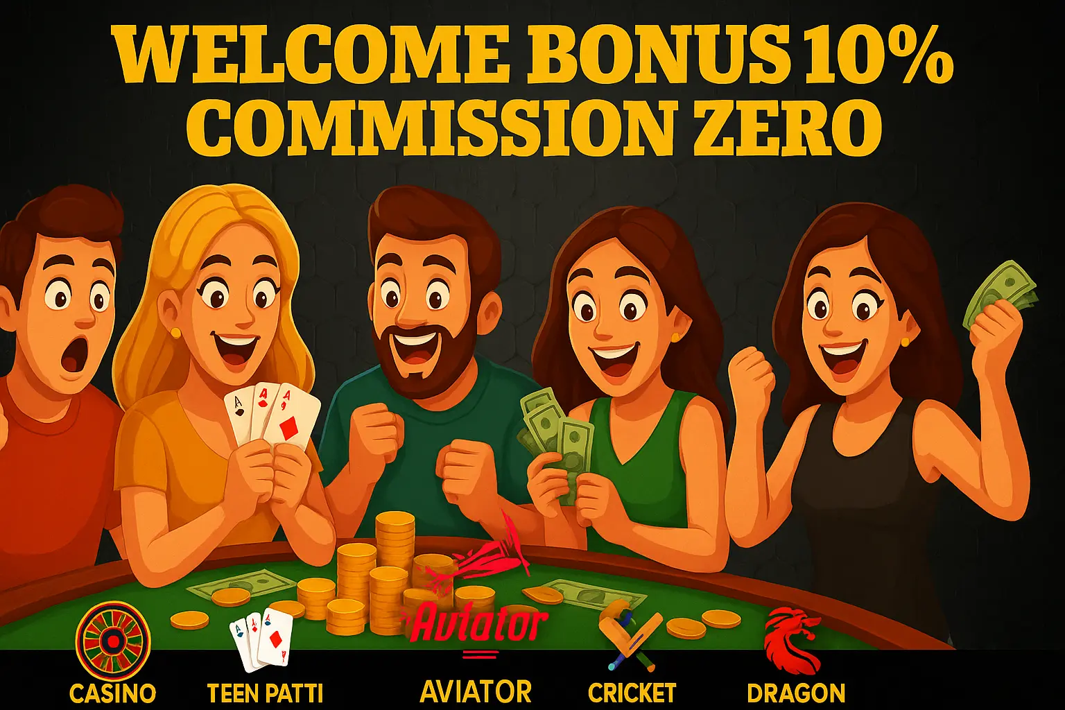 MagicWin welcome bonus 10% and zero commission casino gaming banner