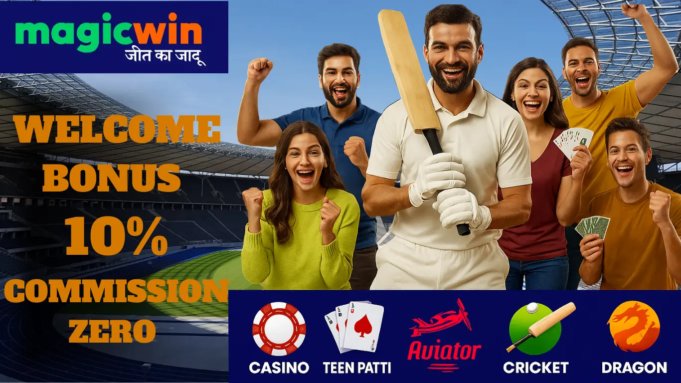 MagicWin welcome bonus 10% and zero commission