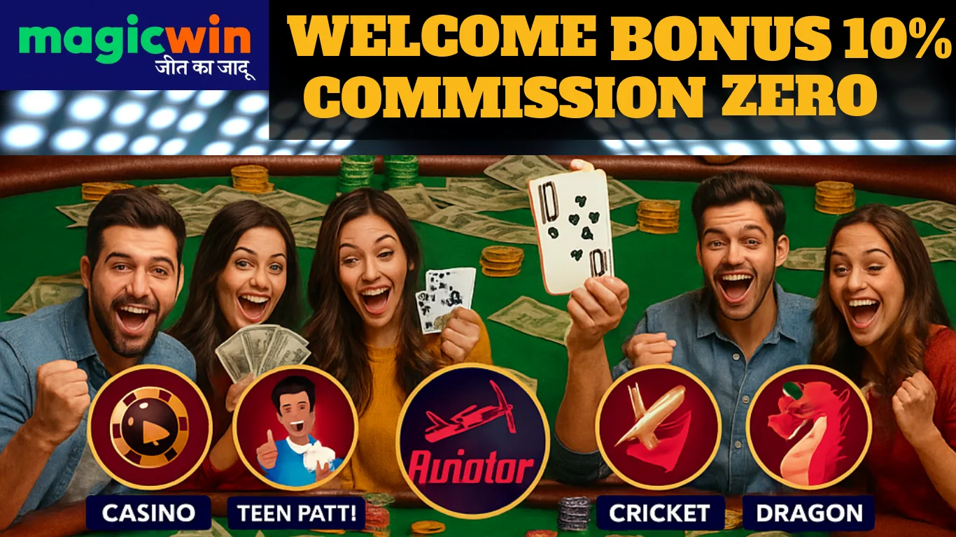 MagicWin welcome bonus 10% with zero commission in gaming club