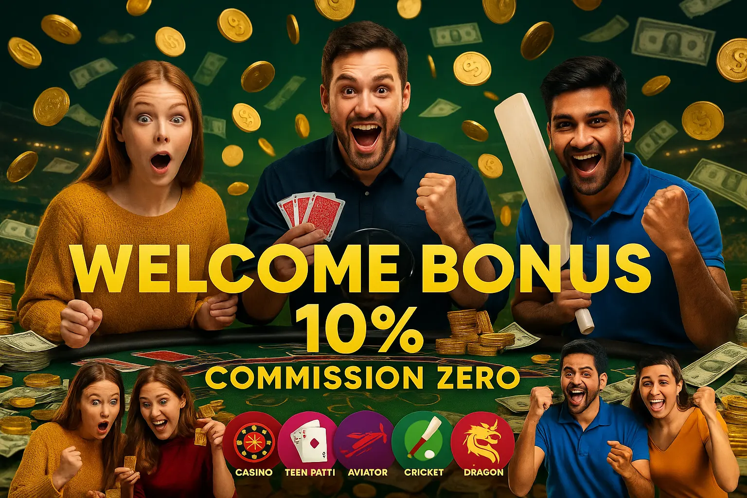 MagicWin welcome bonus 10% with zero commission, happy players winning money